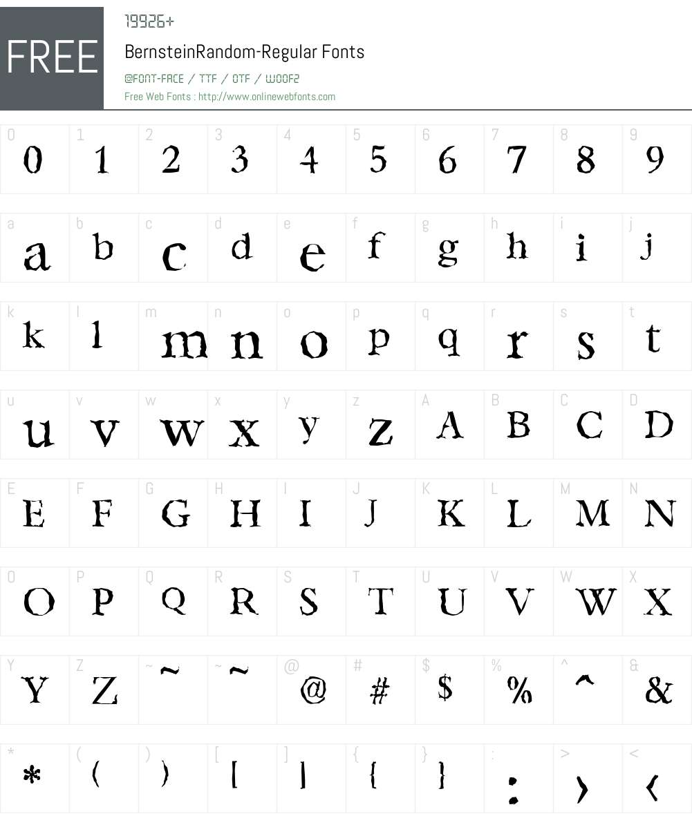 BernsteinRandom Font Screenshots