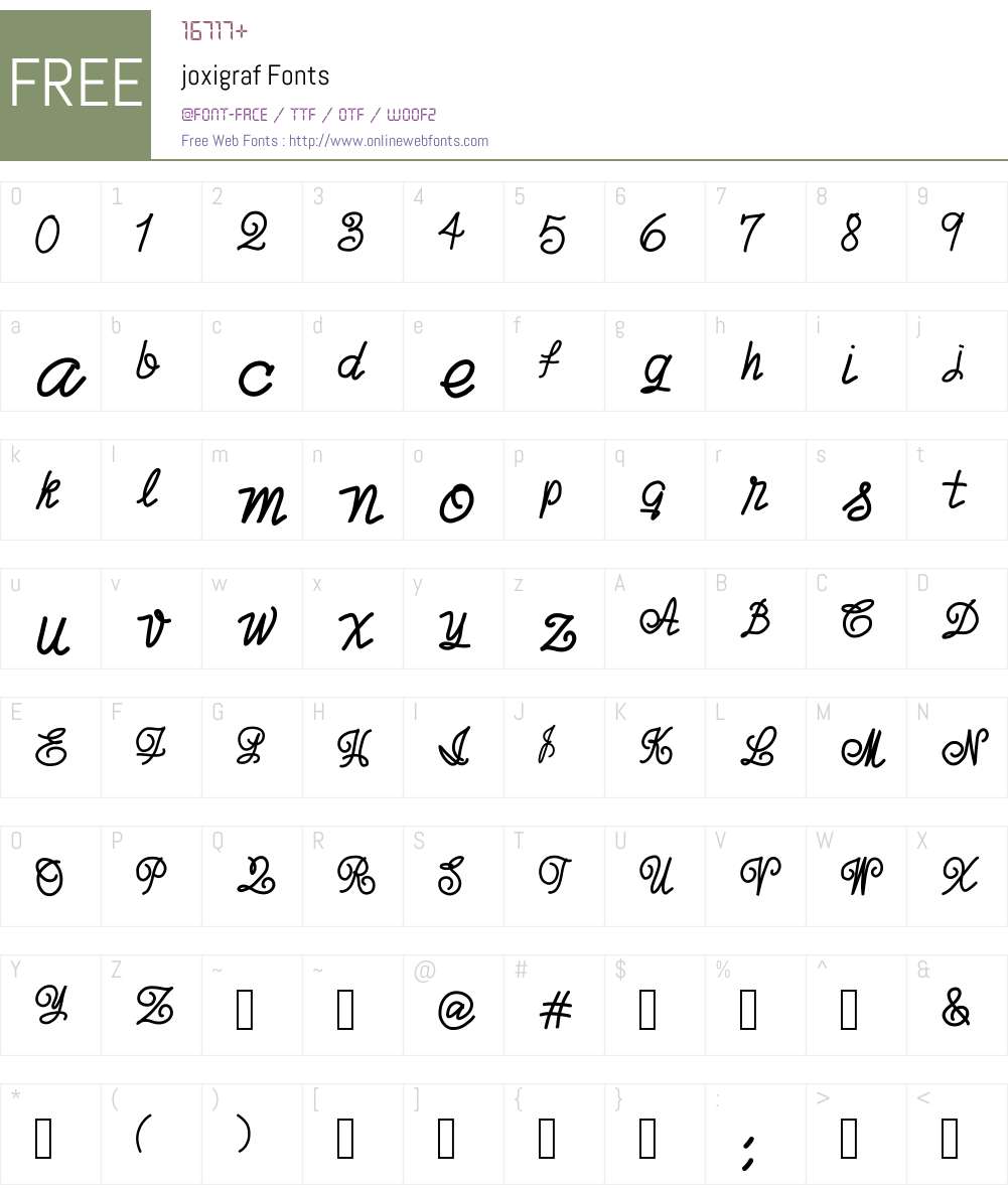 joxigraf Font Screenshots