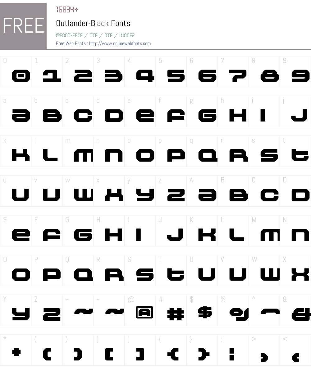 Outlander Font Screenshots