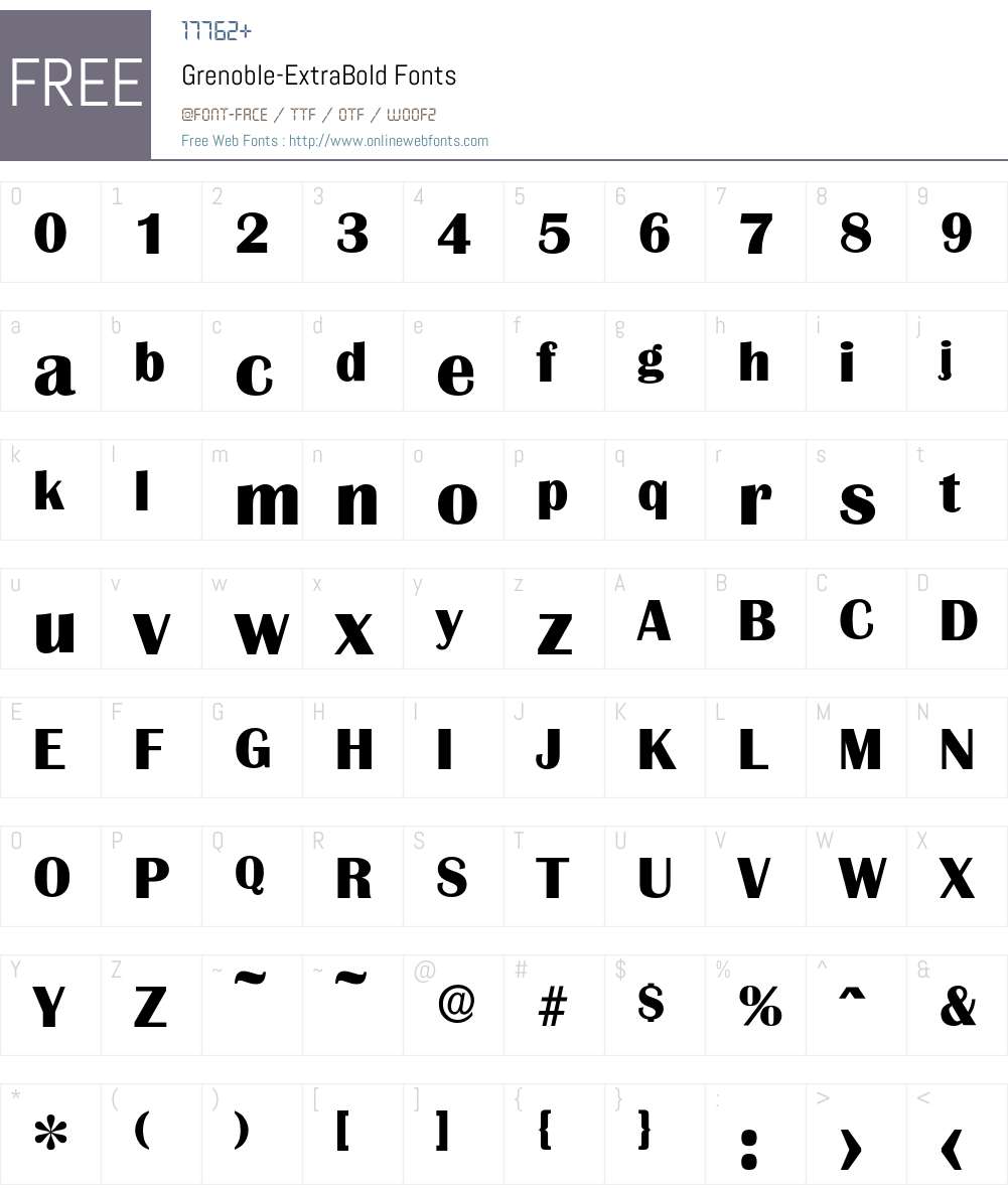Grenoble-ExtraBold Font Screenshots