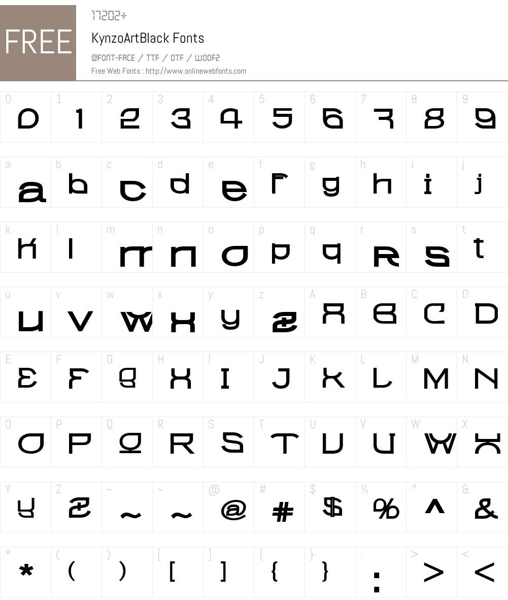KynzoArtW01-Black Font Screenshots