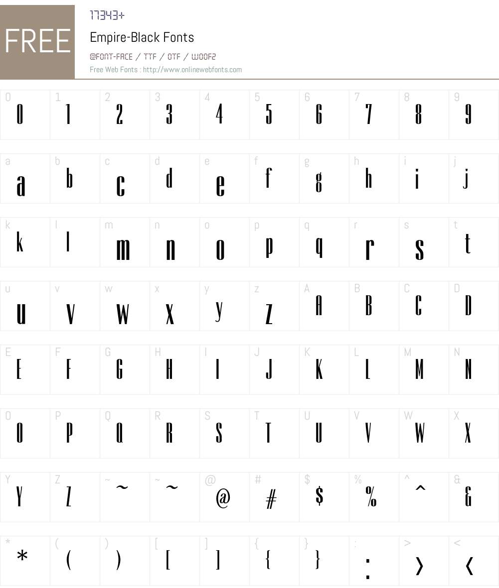 Empire Font Screenshots