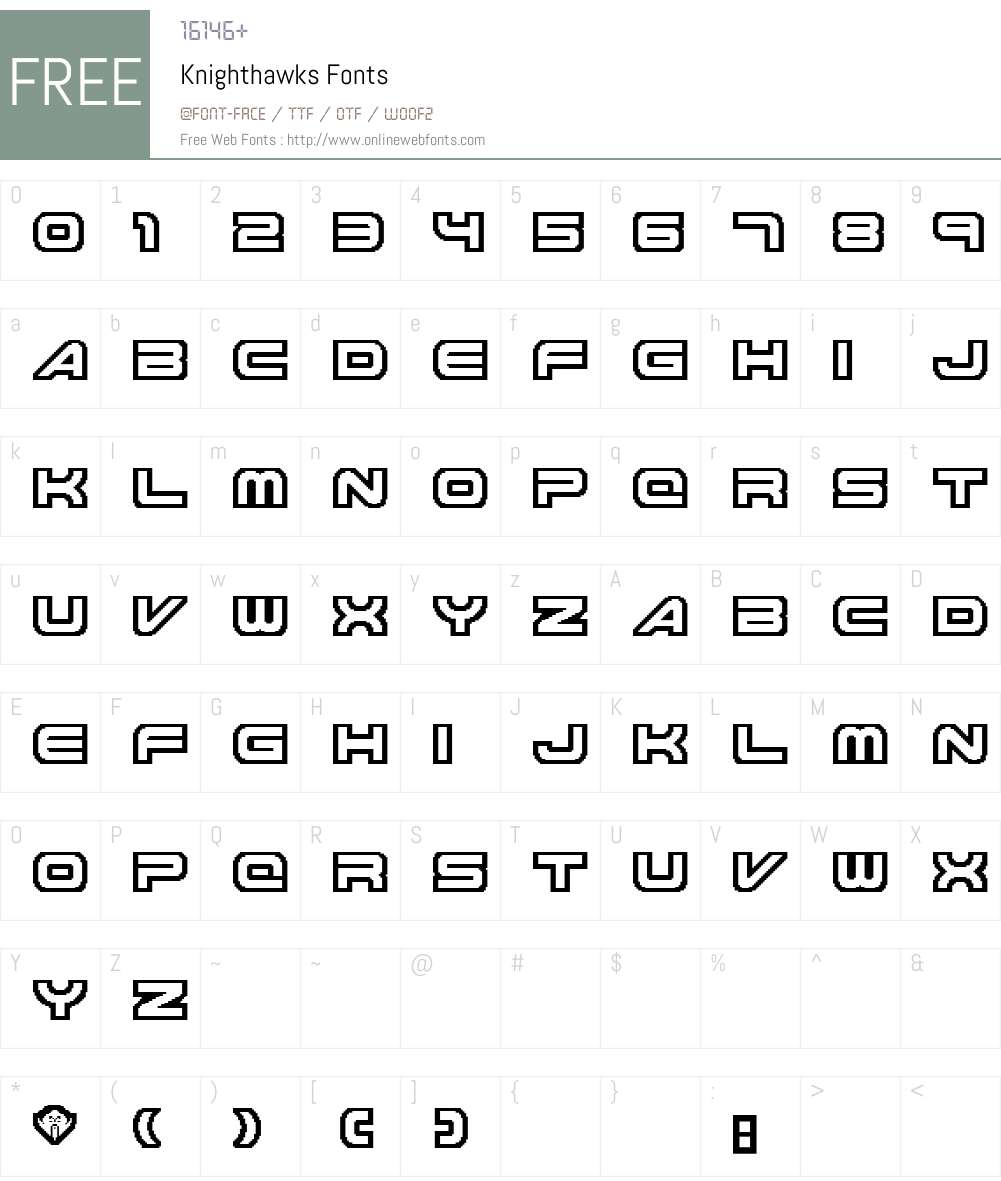 Knighthawks Font Screenshots