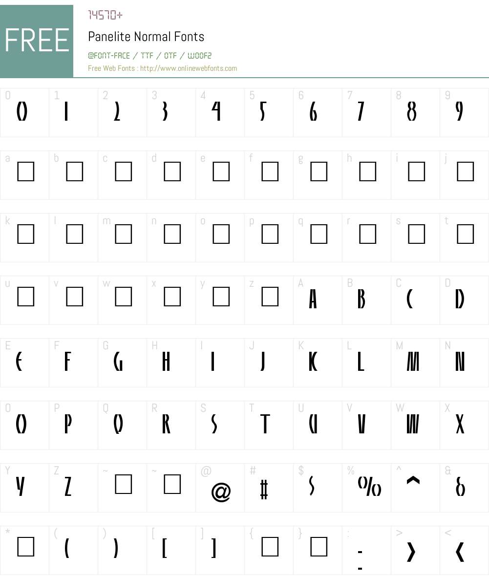 Panelite Font Screenshots