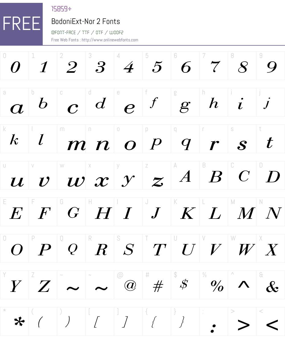 BodoniExt-Nor 2 Font Screenshots