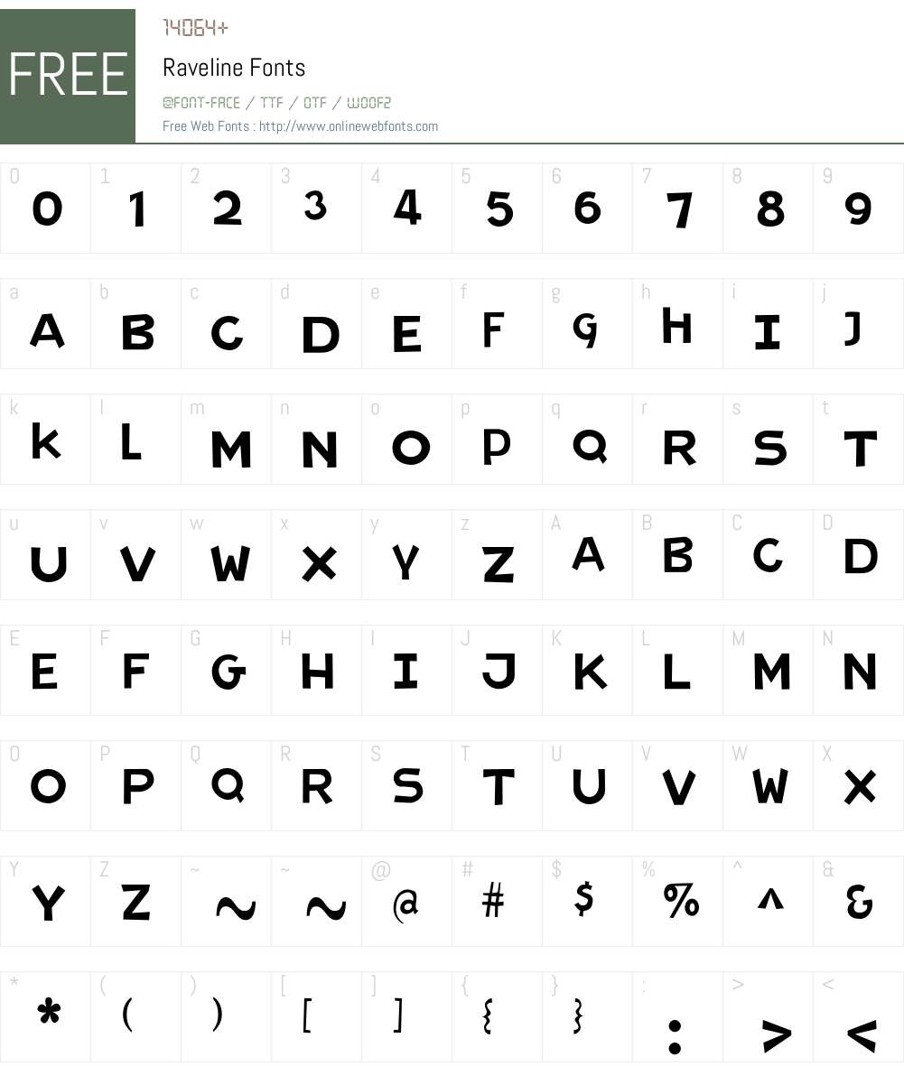 Raveline Font Screenshots