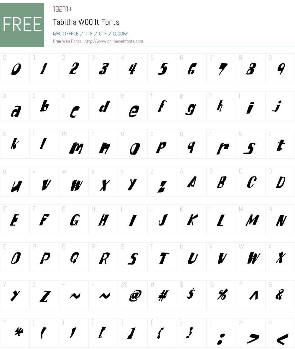 TabithaW00-It Font Screenshots