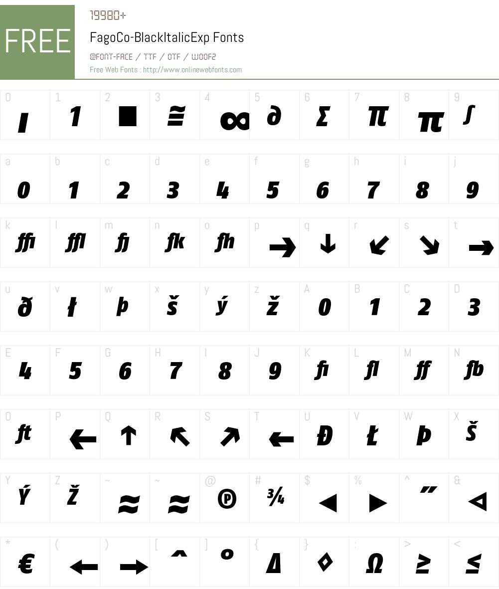 FagoCo Font Screenshots