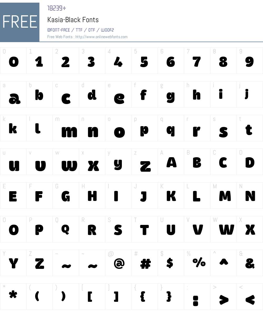 Kasia-Black Font Screenshots