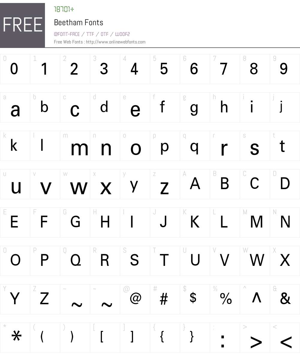 Beetham Font Screenshots