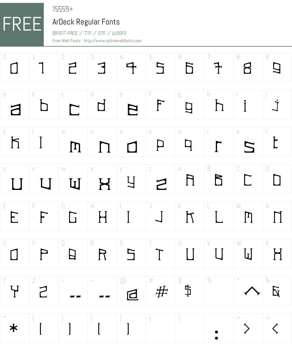 ArDeck Font Screenshots