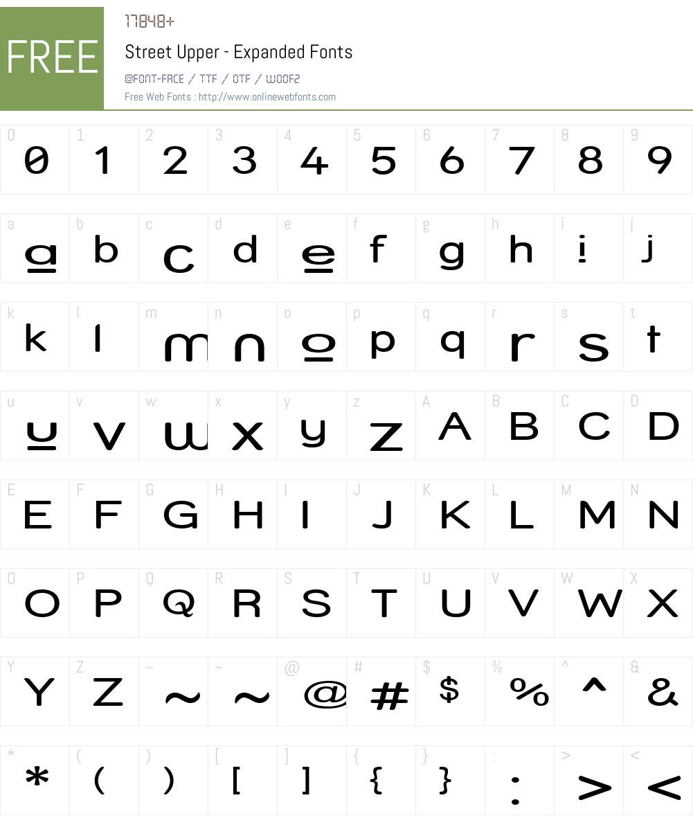 Street Upper - Expanded Font Screenshots