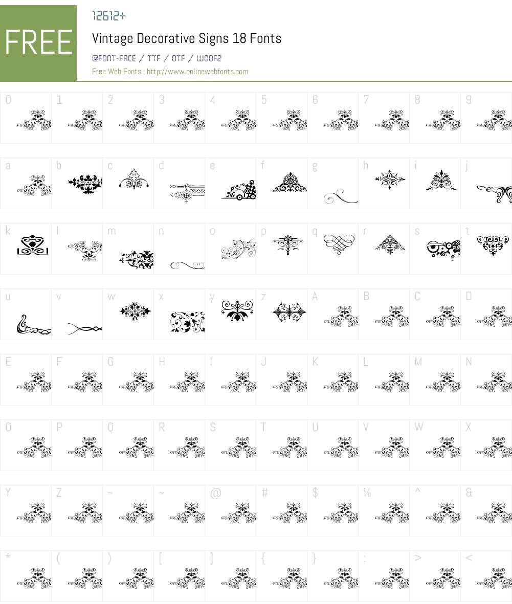 Vintage Decorative Signs 18 Font Screenshots