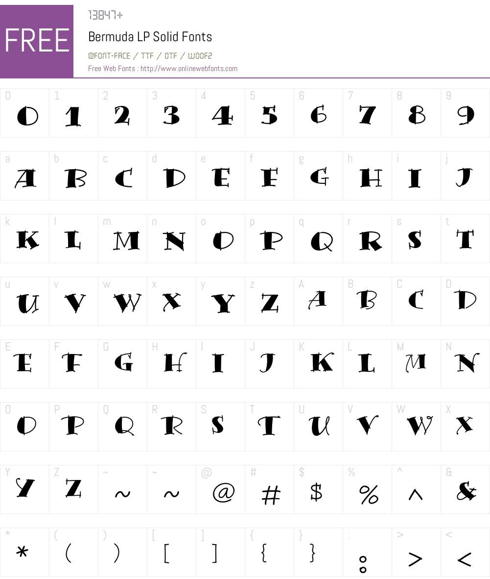 Bermuda LP Font Screenshots