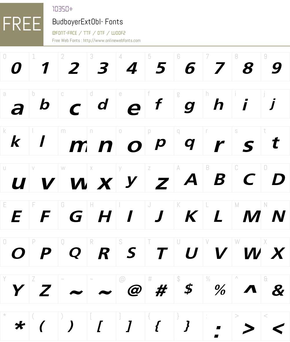 BudboyerExtObl- Font Screenshots