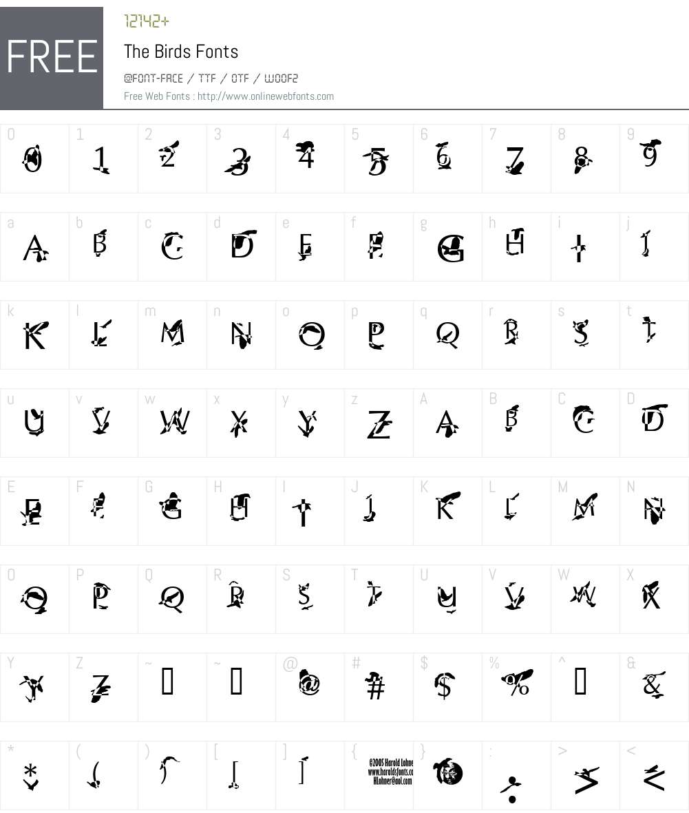 The Birds Font Screenshots