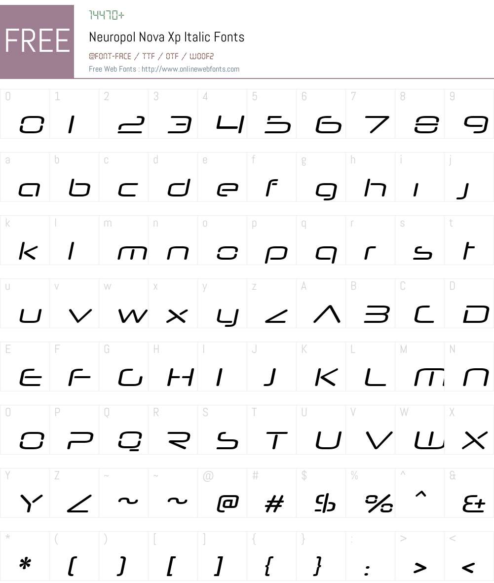 Neuropol Nova Xp Font Screenshots