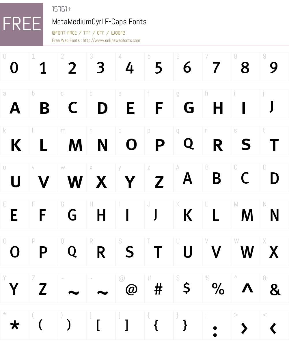 MetaMediumCyrLF-Caps Font Screenshots