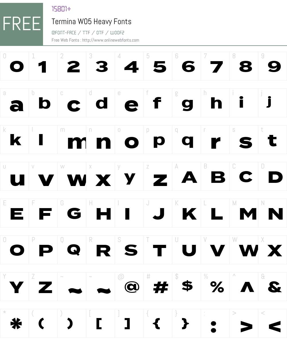 TerminaW05-Heavy Font Screenshots