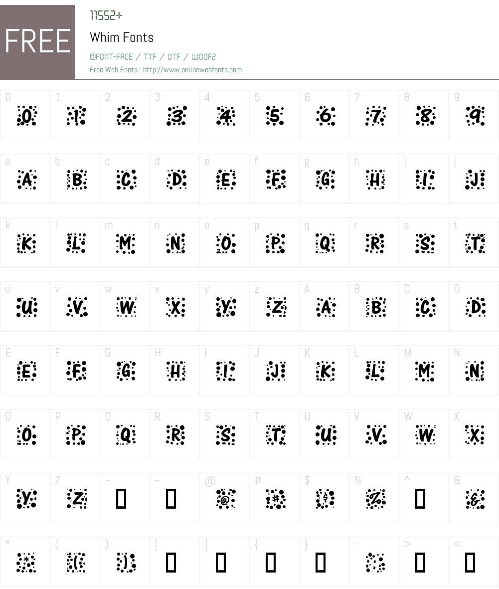 Whim Font Screenshots