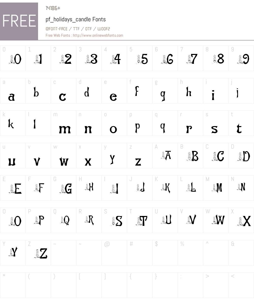 pf_holidays_candle Font Screenshots