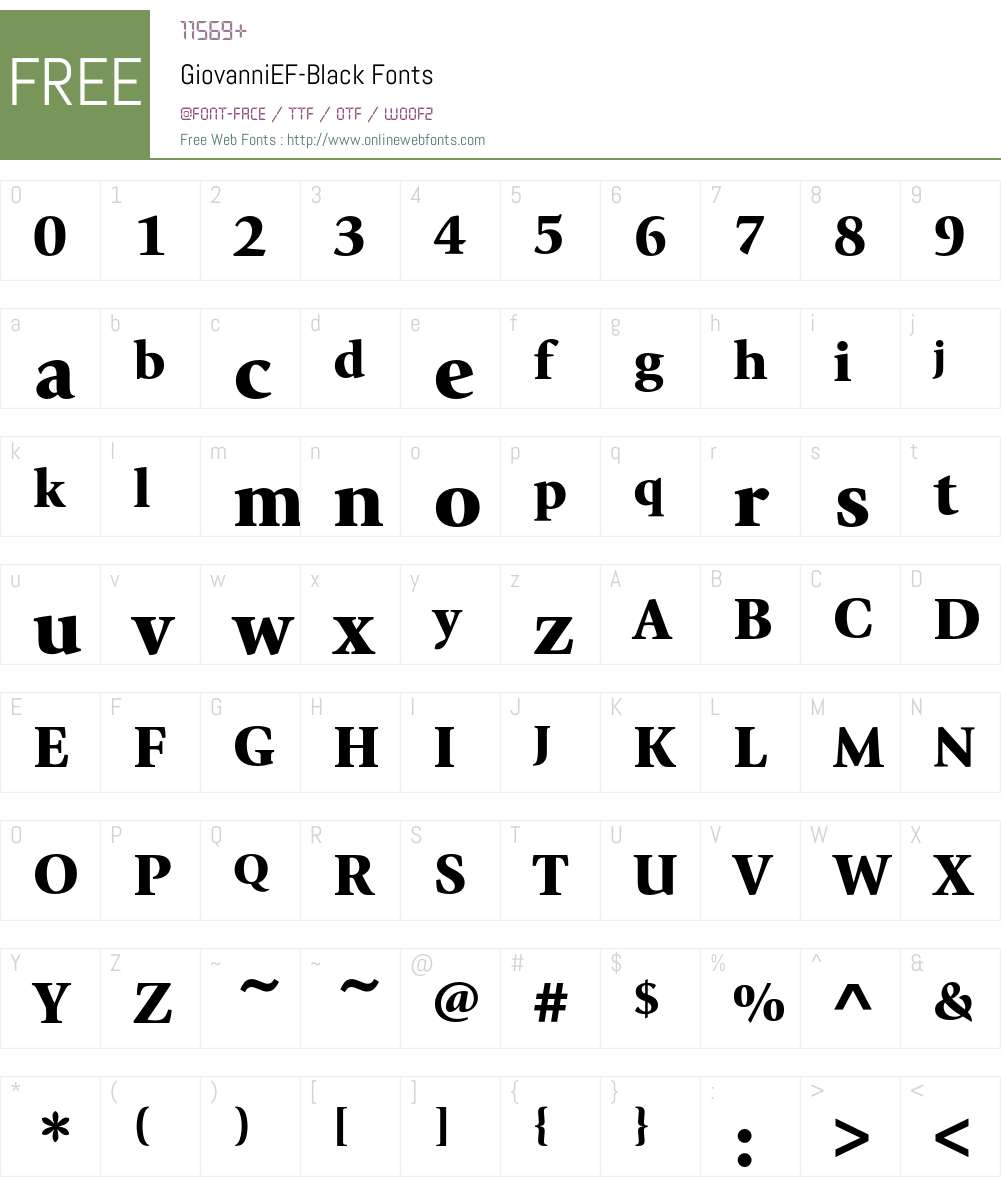 GiovanniEF Font Screenshots