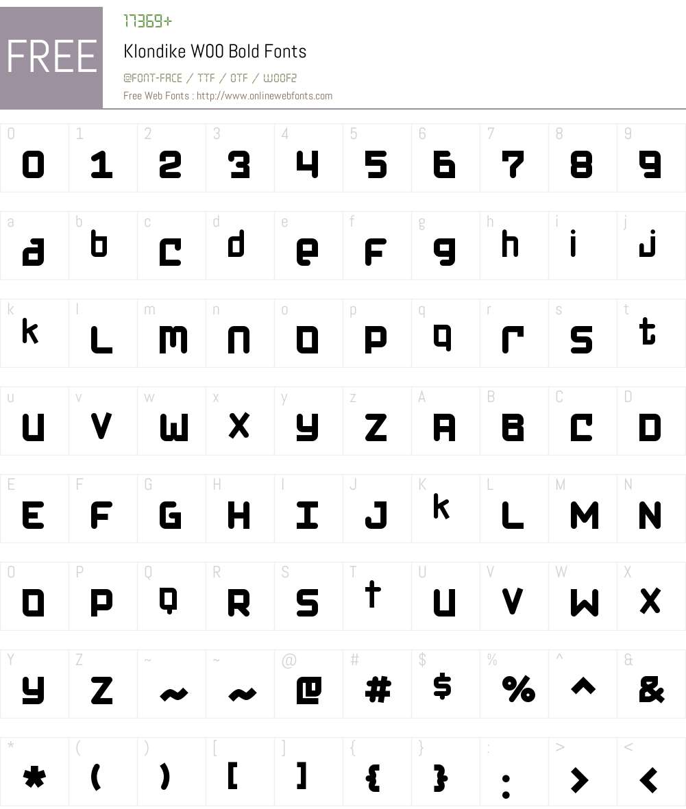 KlondikeW00-Bold Font Screenshots