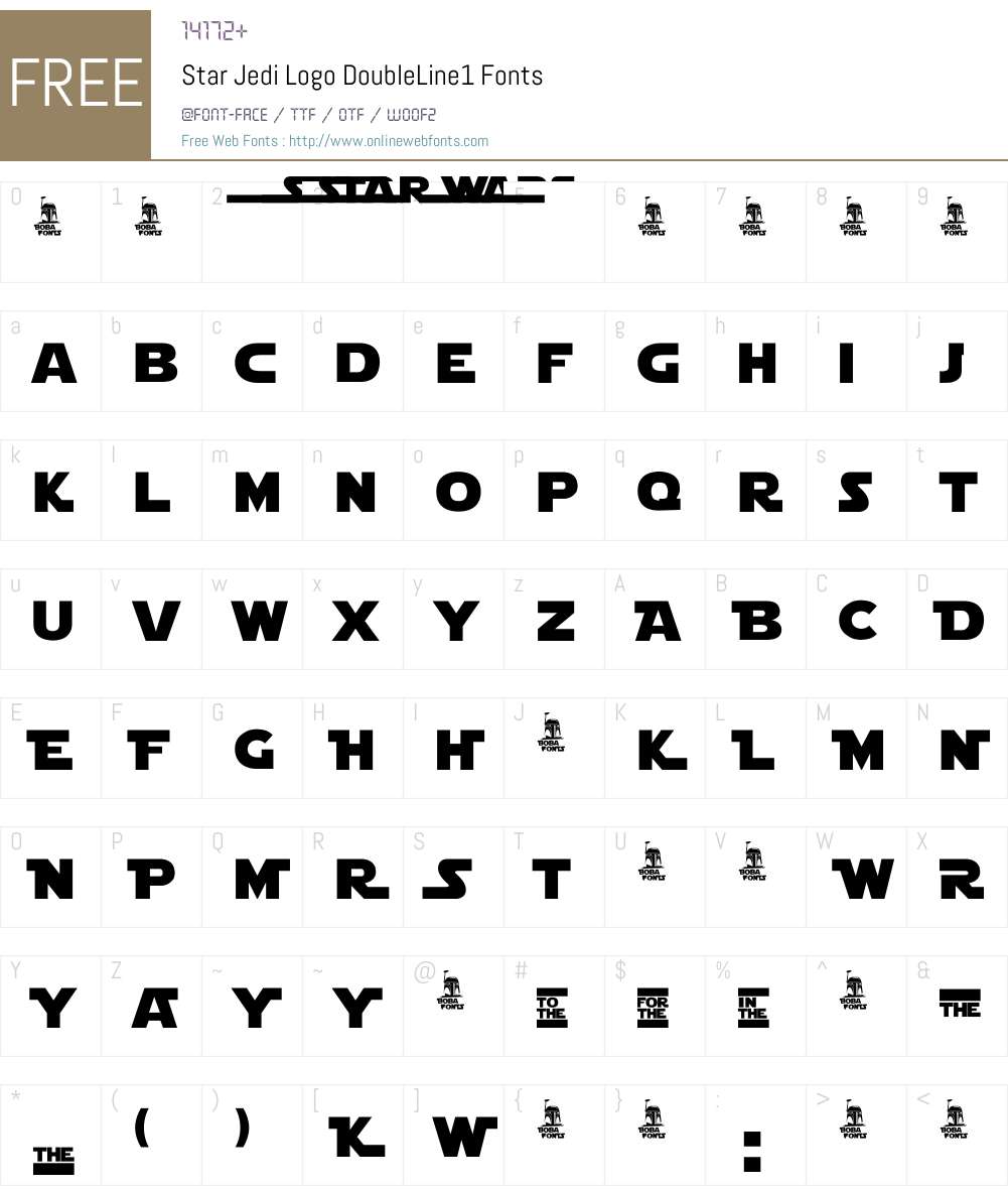 Star Jedi Logo DoubleLine1 Font Screenshots