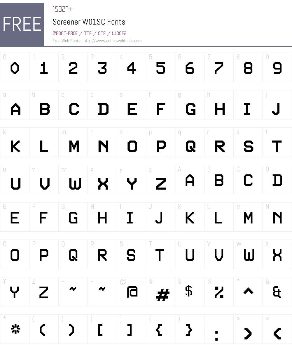 ScreenerW01SC Font Screenshots