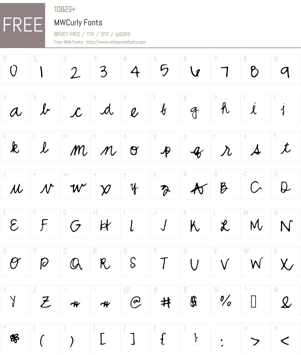 MWCurly Font Screenshots