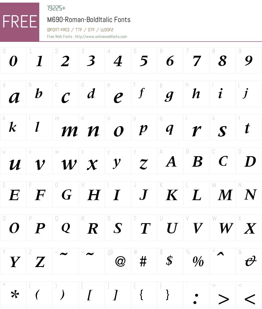 M690-Roman Font Screenshots
