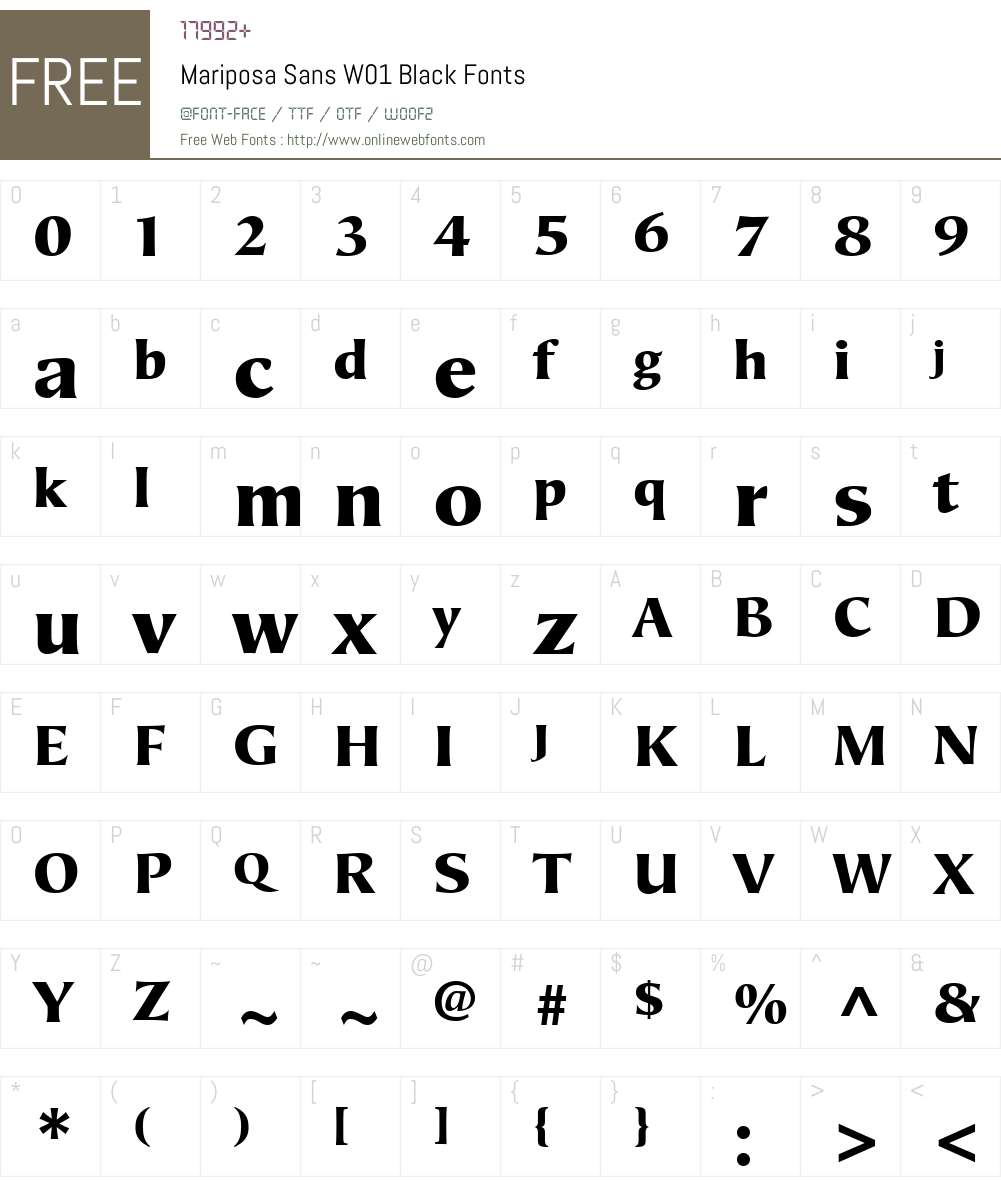 MariposaSansW01-Black Font Screenshots