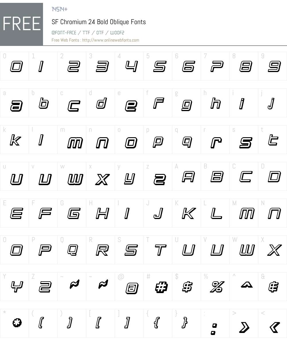 SF Chromium 24 Font Screenshots