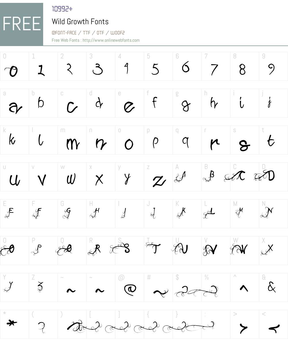 Wild Growth Font Screenshots
