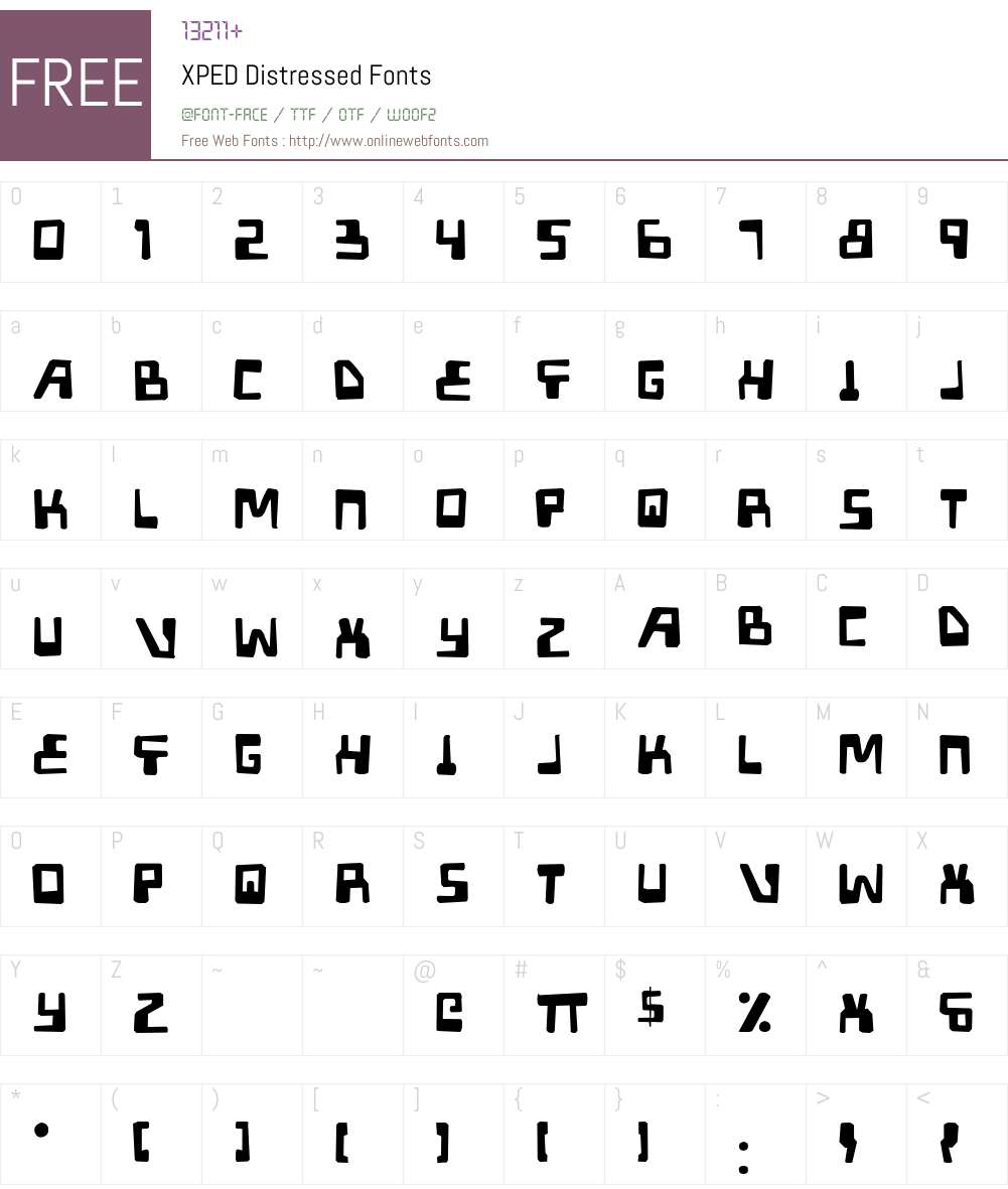 XPED Distressed Font Screenshots