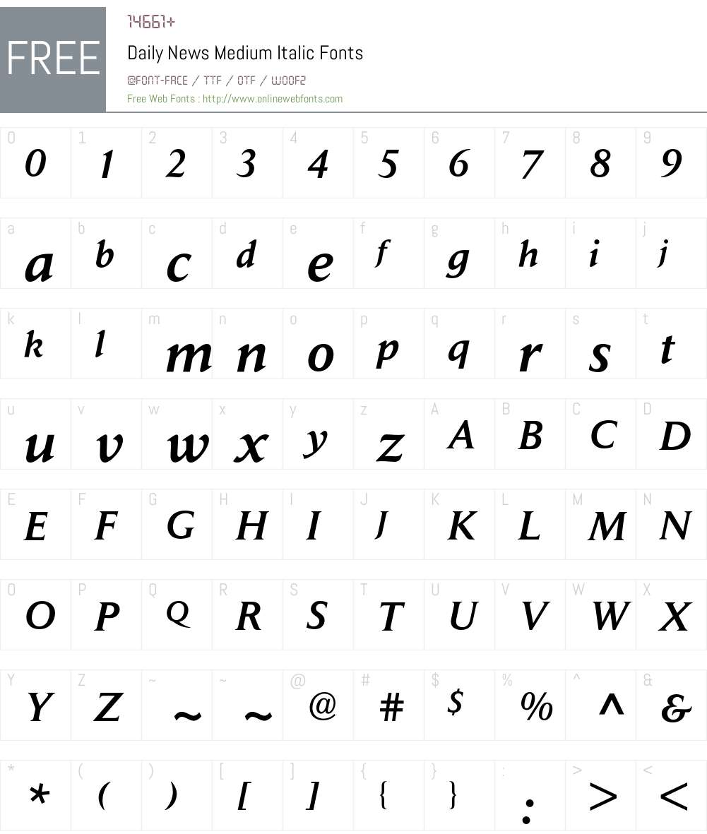 Daily News BQ Font Screenshots