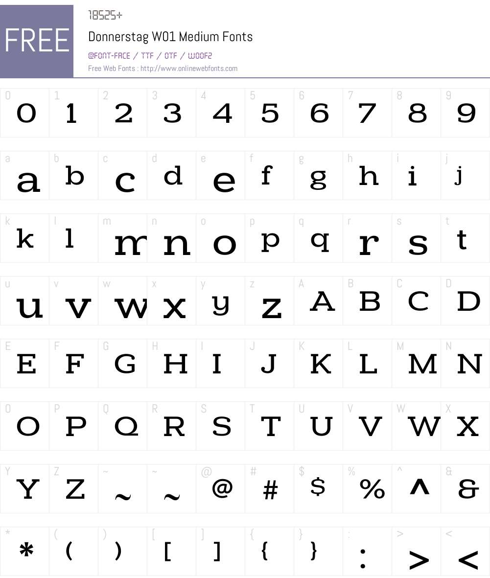 Donnerstag Medium Font Screenshots