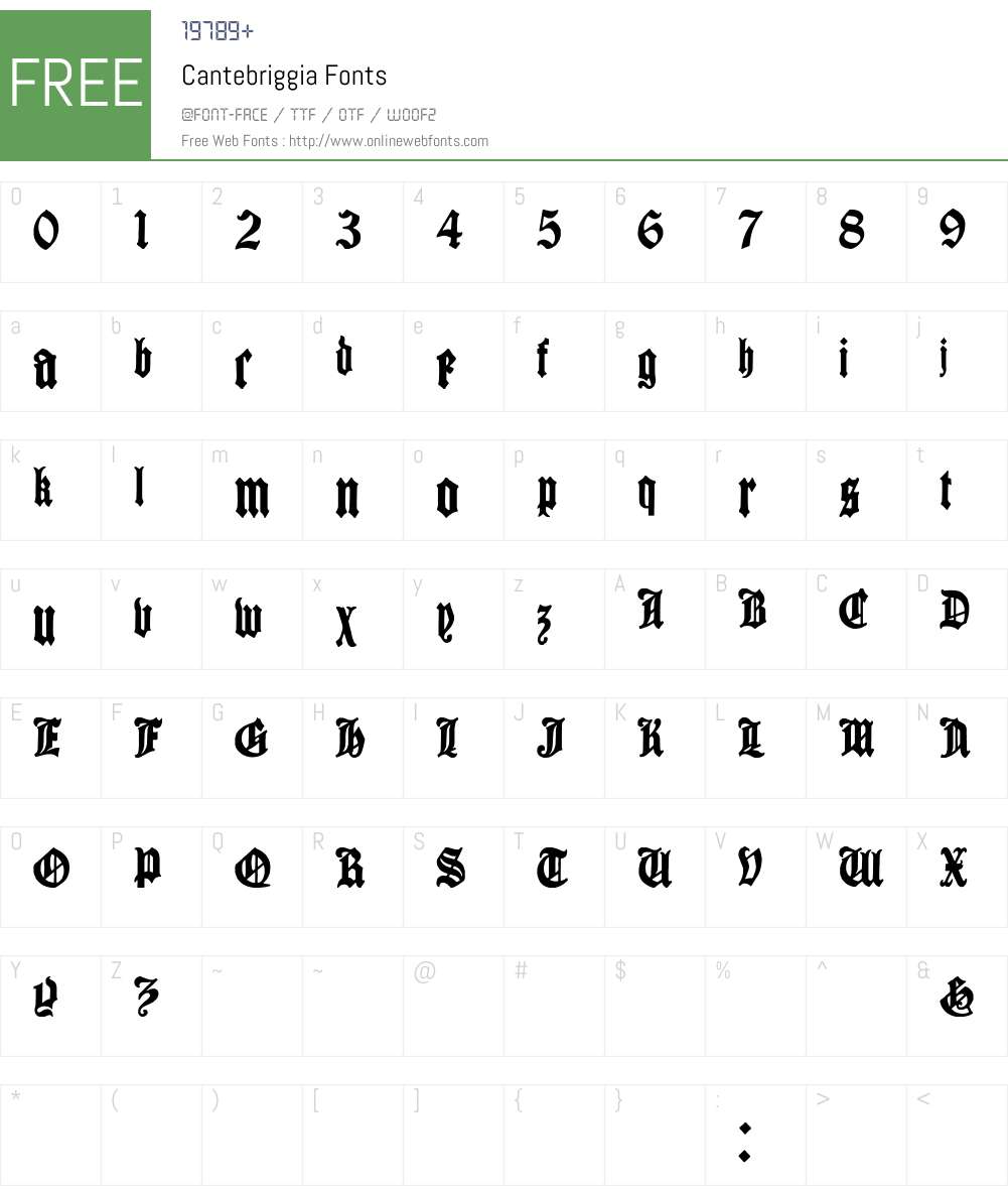 Cantebriggia Font Screenshots