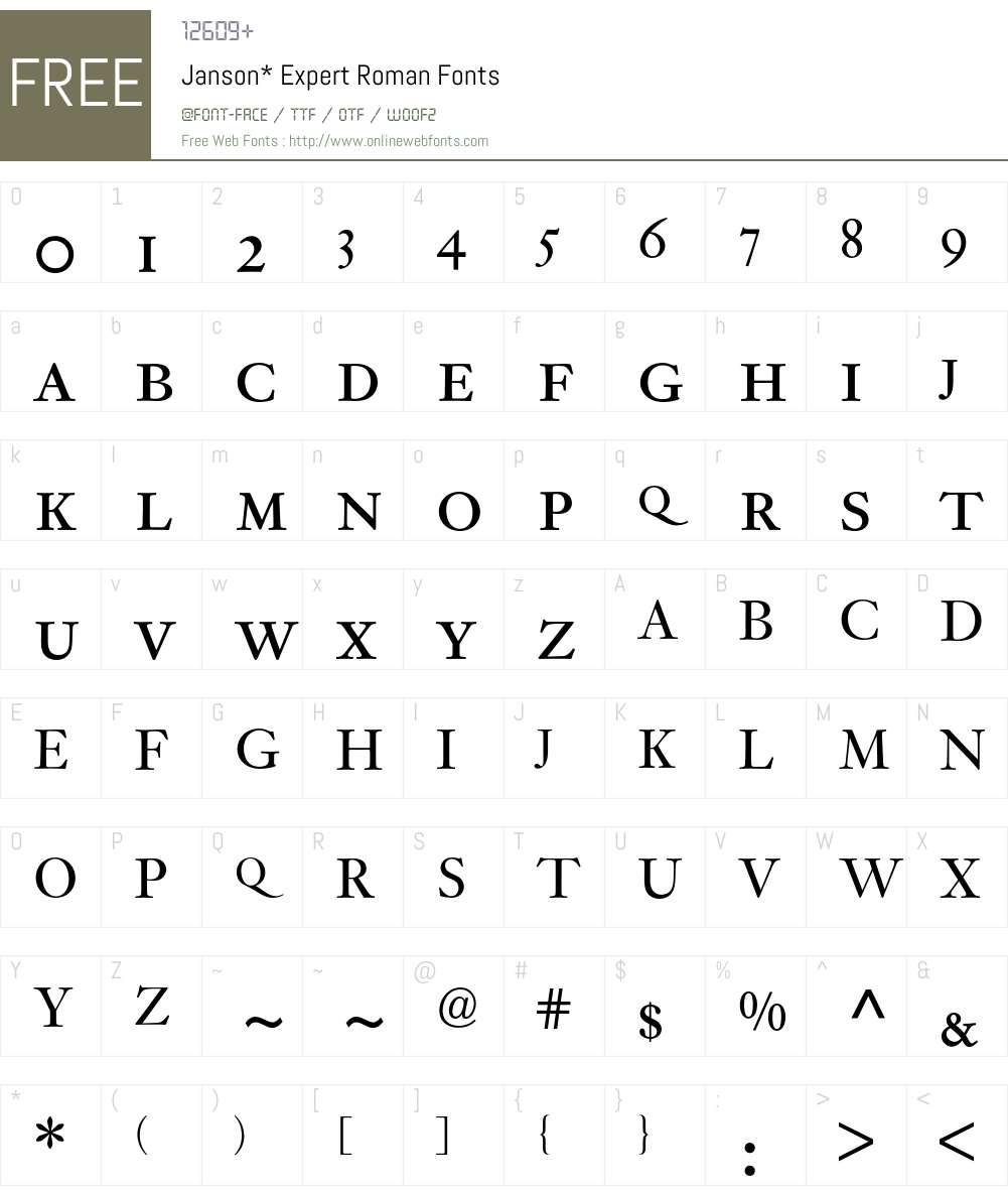 Janson Expert BQ Font Screenshots