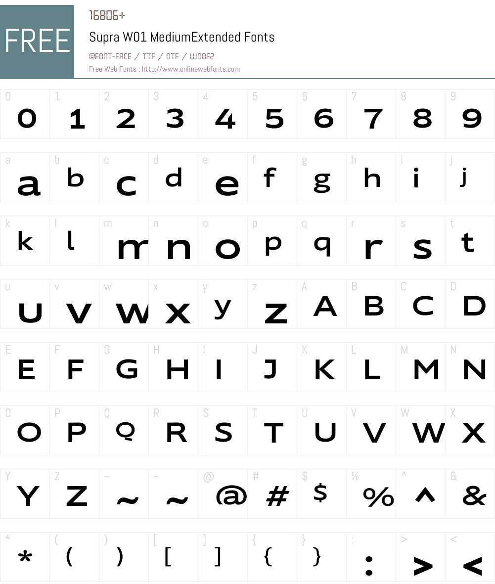 SupraW01-MediumExtended Font Screenshots