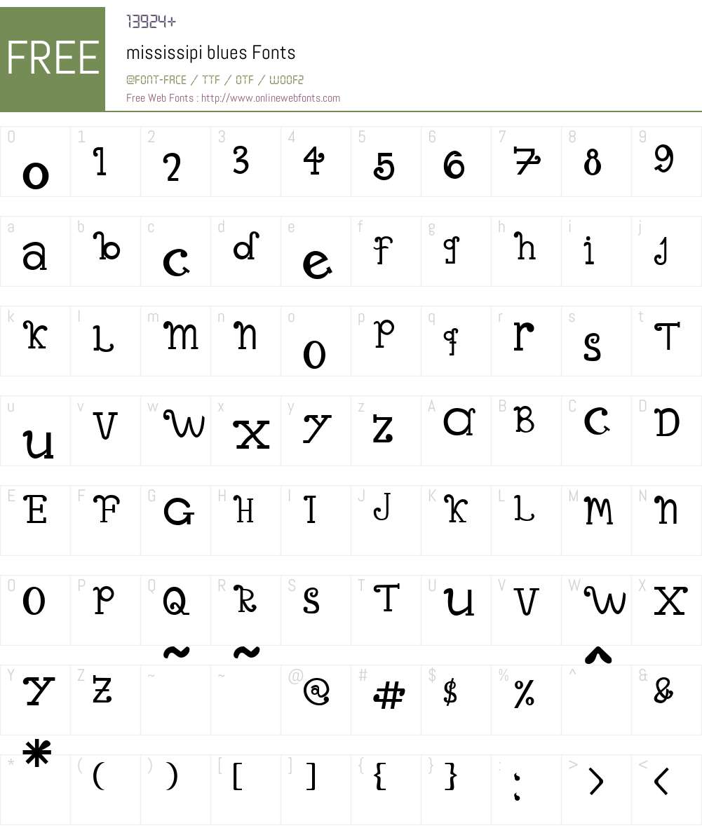 mississipi blues Font Screenshots