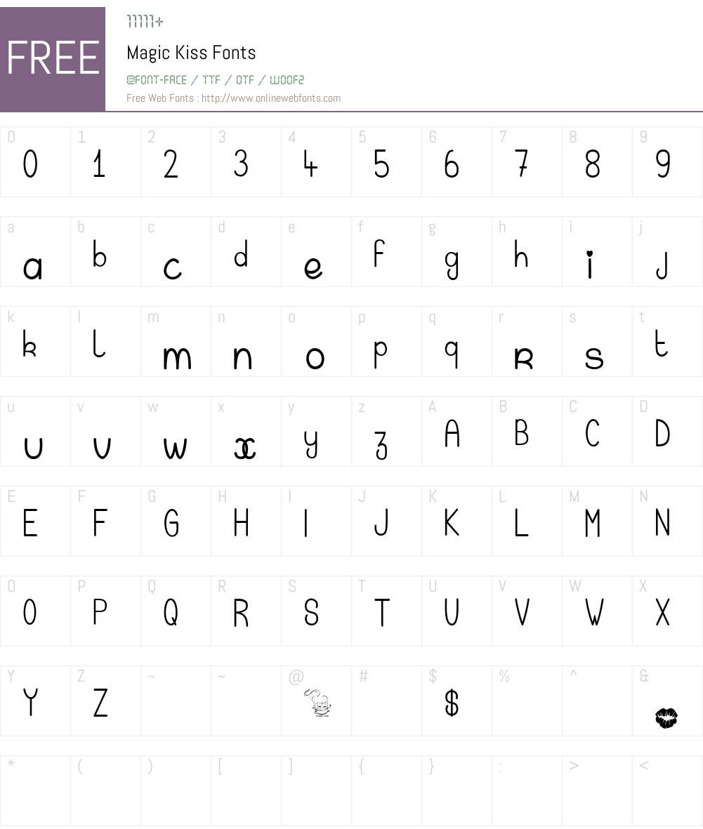 Magic Kiss Font Screenshots