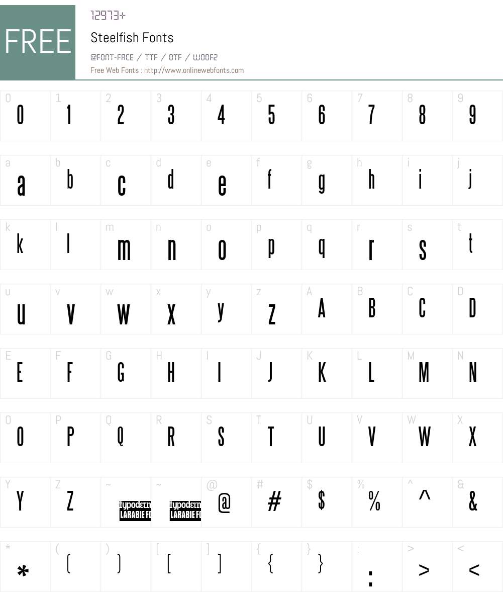 Steelfish Font Screenshots