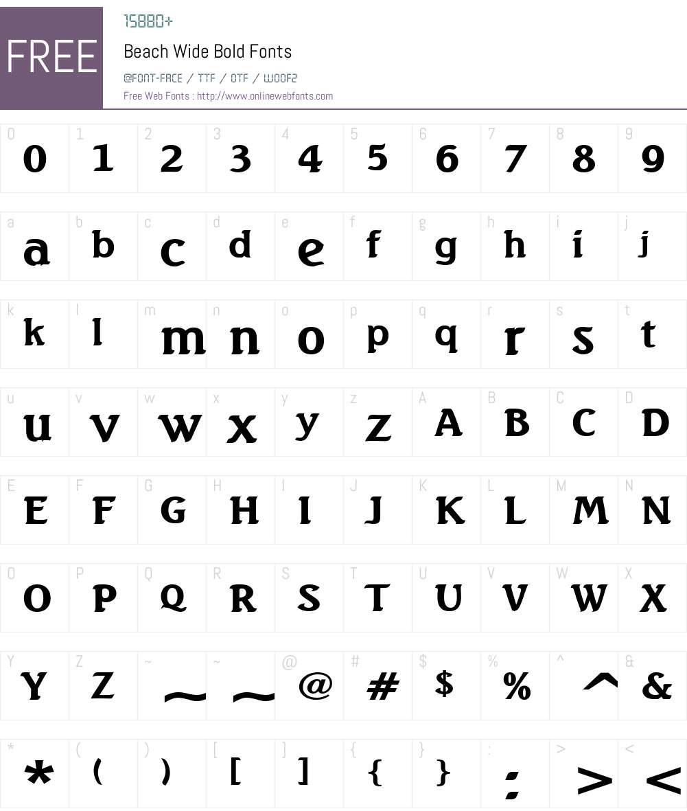 Beach Wide Font Screenshots