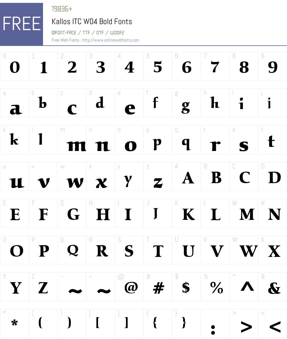ITC Kallos Font Screenshots