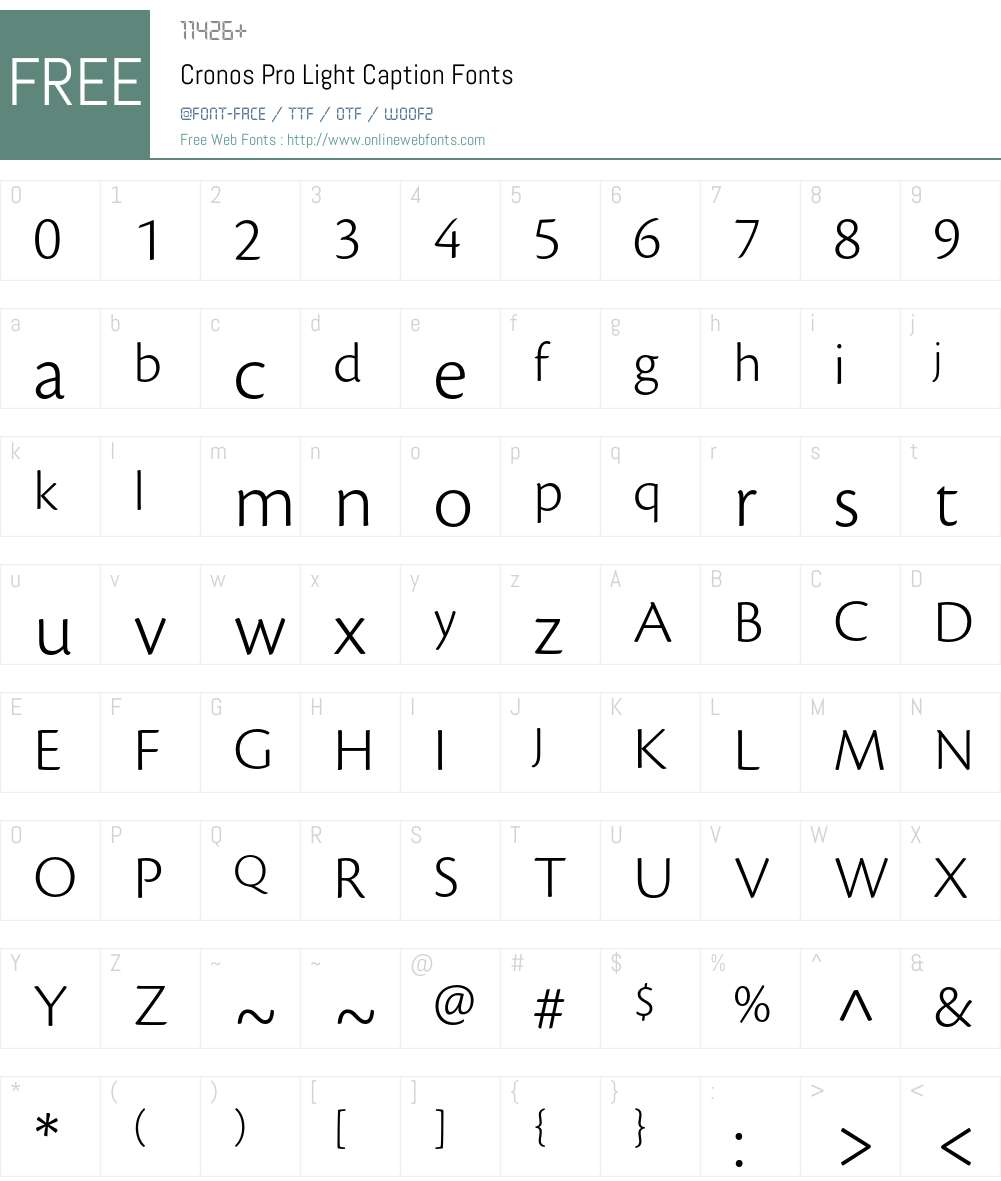 Cronos Pro Font Screenshots