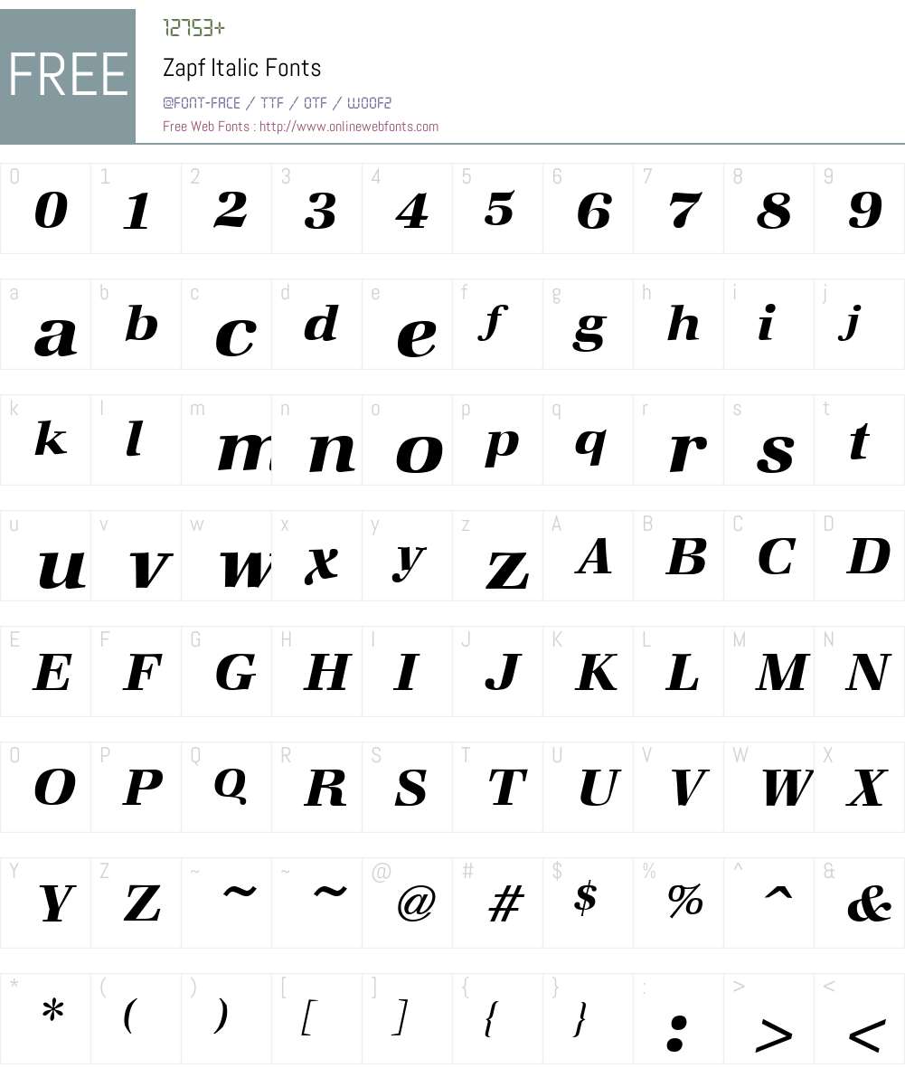 Zapf Font Screenshots