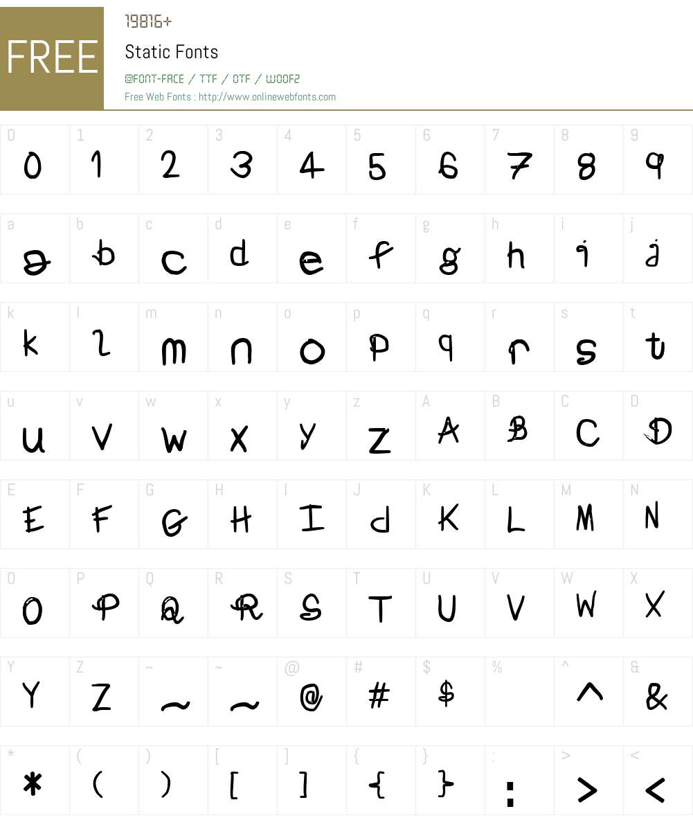 Static Font Screenshots