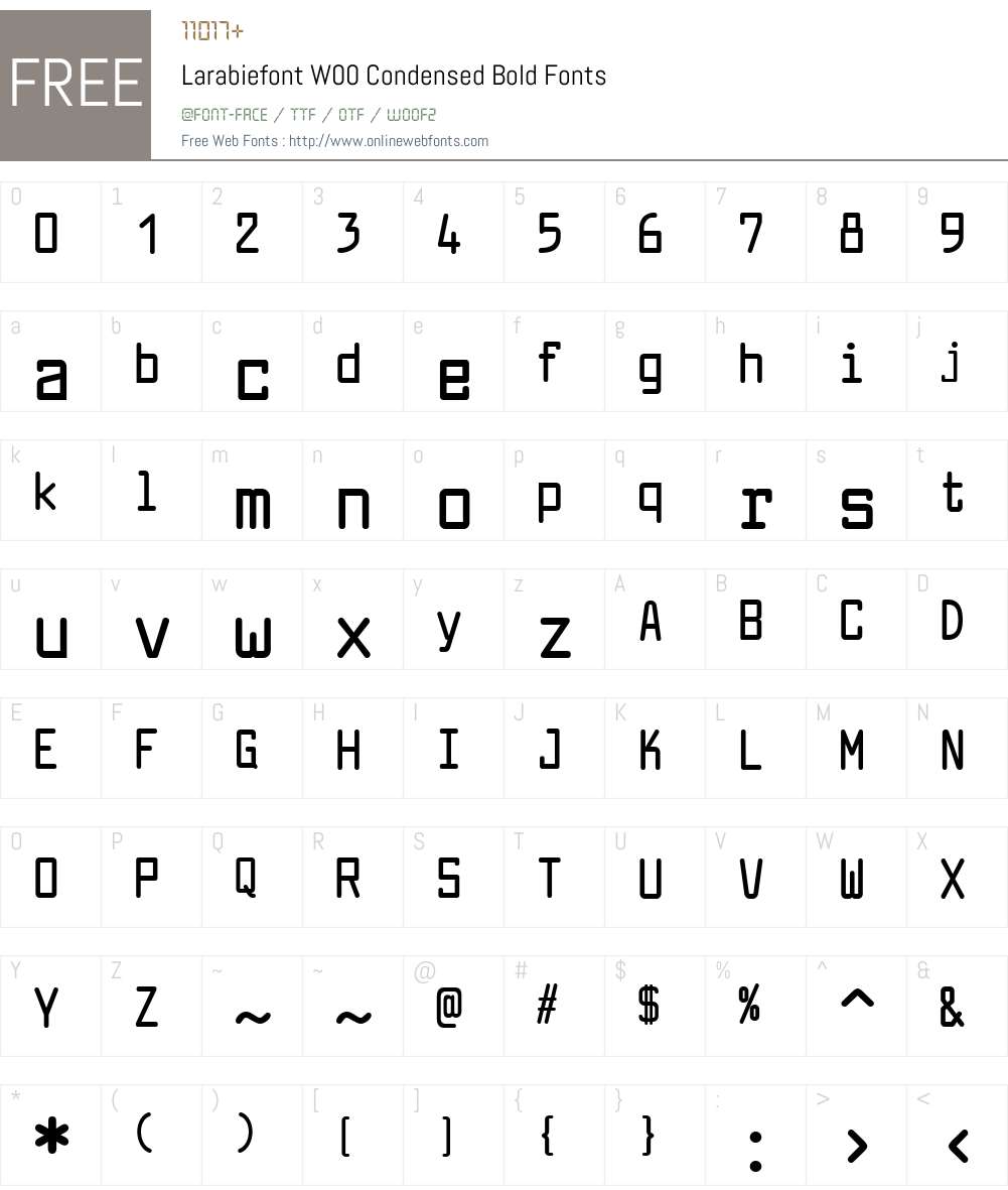 LarabiefontW00-CondBold Font Screenshots