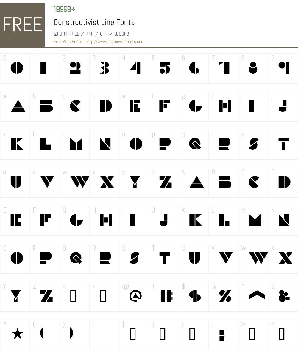 Constructivist Font Screenshots